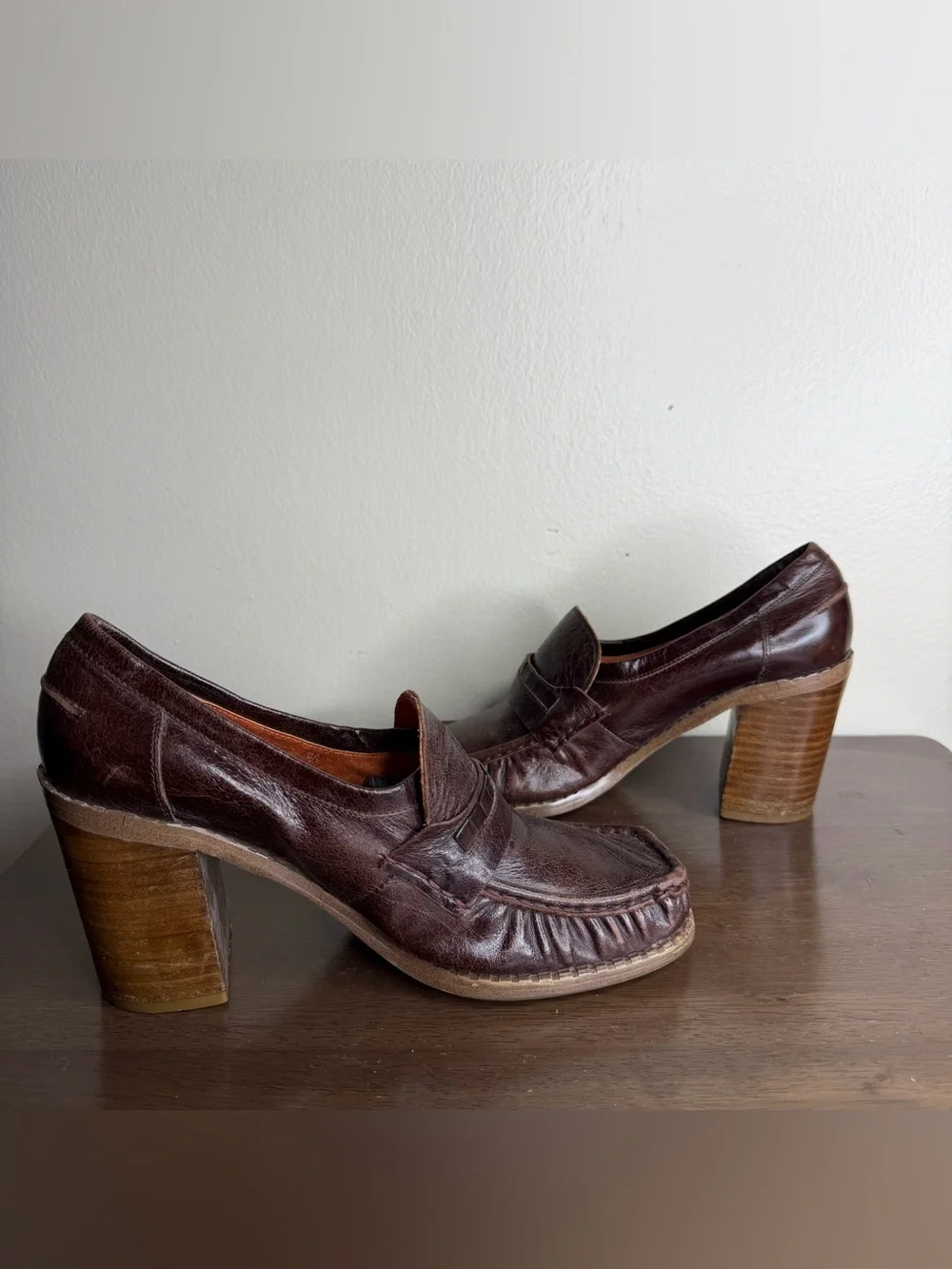 Miz Mooz Brown Leather Heeled Loafers 37 (7)